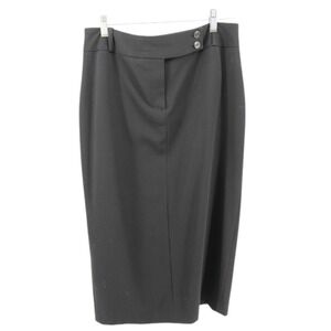 Ellen Tracy Pencil‎ Skirt Womens Size 6 Black Lined Career Office Slit
